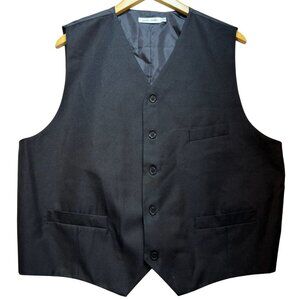 Pierre Cardin Men's Satin 5-Button Formal Prom Vest Sleeveless Size 2XL Black